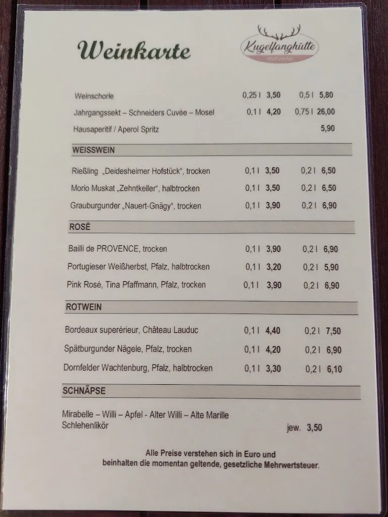 Menu_Kugelfanghütte Wattweiler_Zweibrücken_immagine_2