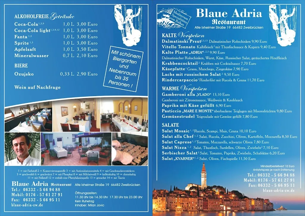 Menu_Restaurant Blaue Adria_Zweibrücken_immagine_2