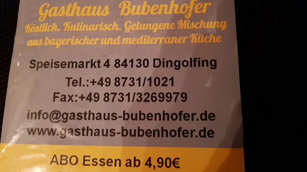 Menu_Gasthaus Bubenhofer_Dingolfing_image_1
