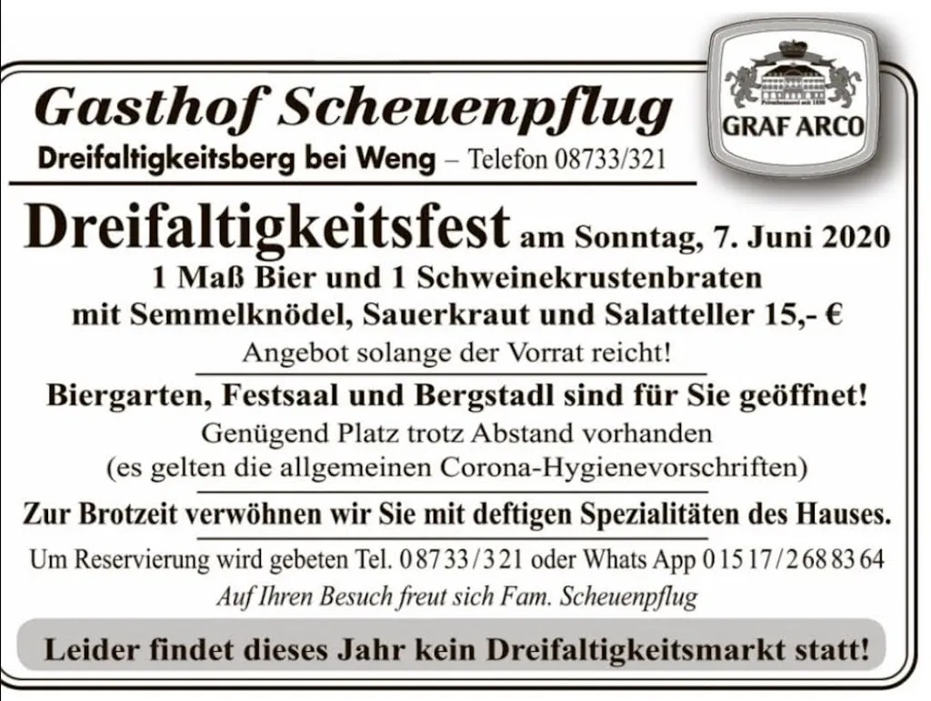 Menu_Gasthof Scheuenpflug - Johann Scheuenpflug_Moosthenning_immagine_4