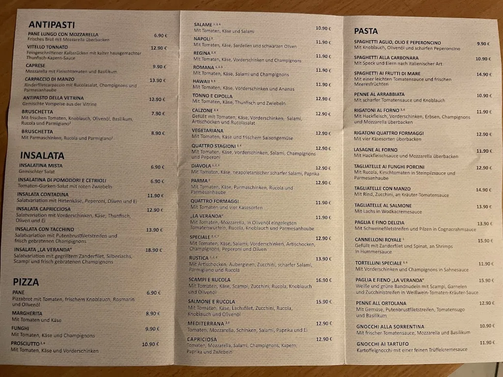 Menu_La Veranda_Dingolfing_immagine_1