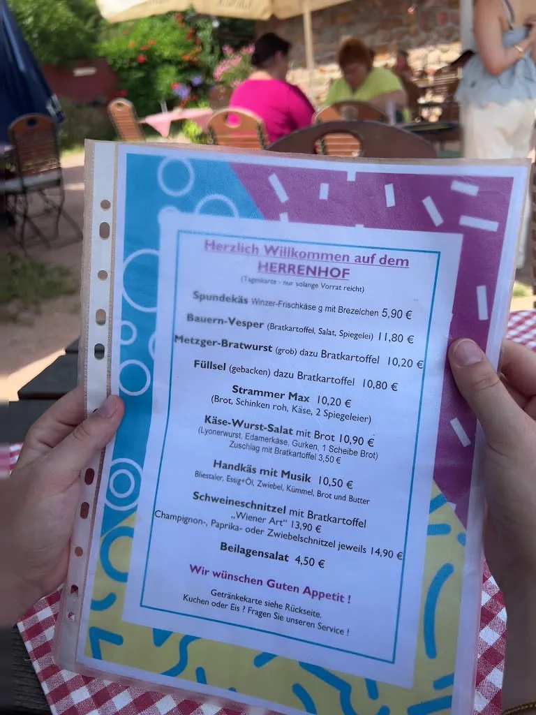 Menu_Gasthaus HERRENHOF Wein- und Vesperstube_Staudernheim_immagine_1