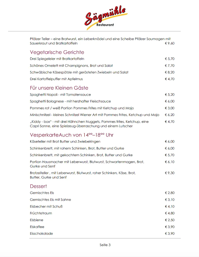 Menu_Restaurant Sägmühle_Trippstadt_immagine_2
