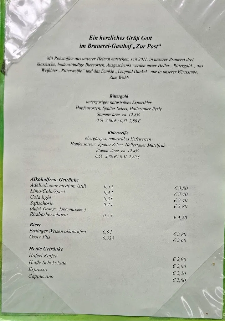 Menu_Brauerei Gasthof 