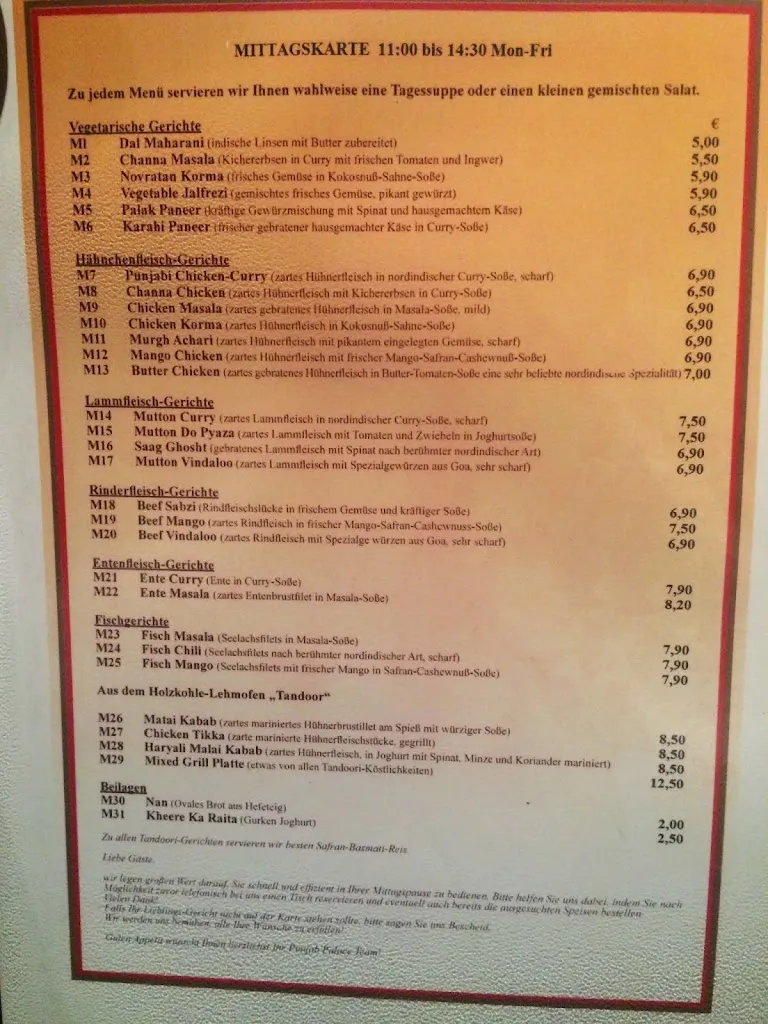 Menu_PUNJAB PALACE Gräfelfing_Gräfelfing_image_4