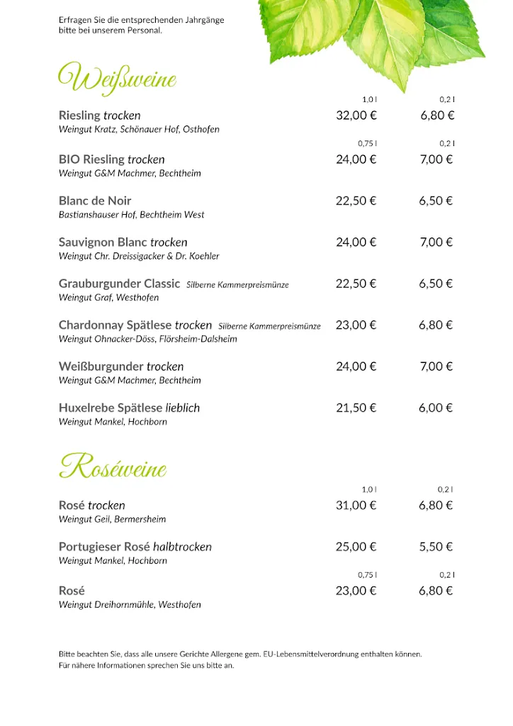 Menu_Landgasthof Zur Linde_Westhofen_immagine_2