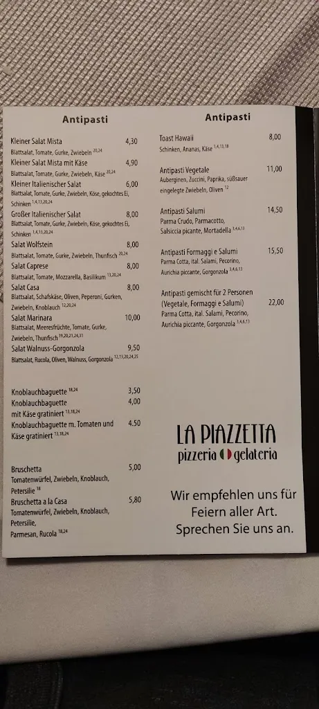 Menu_Pizzeria Gelateria La Piazzetta_Wolfstein_image_2
