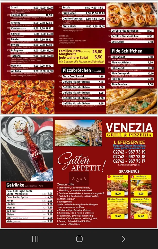 Menu_Venezia Grill & Pizzeria_Wissen_immagine_1