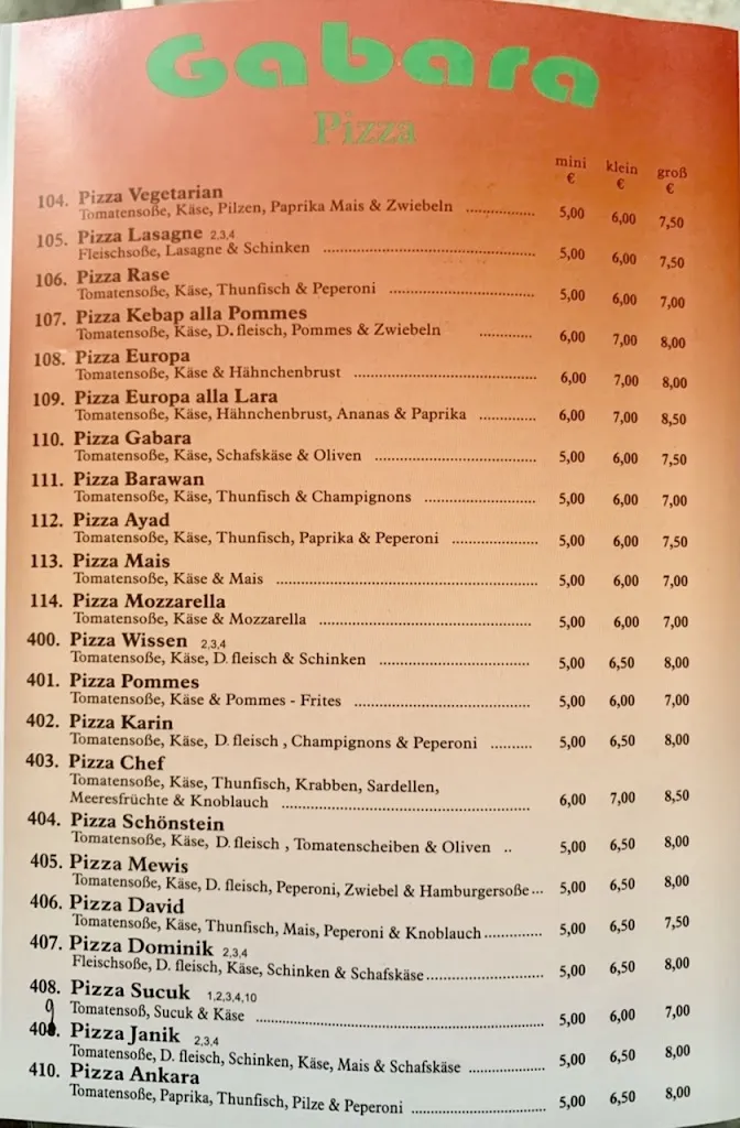 Menu_Gabara Pizzeria-Döner_Wissen_immagine_2