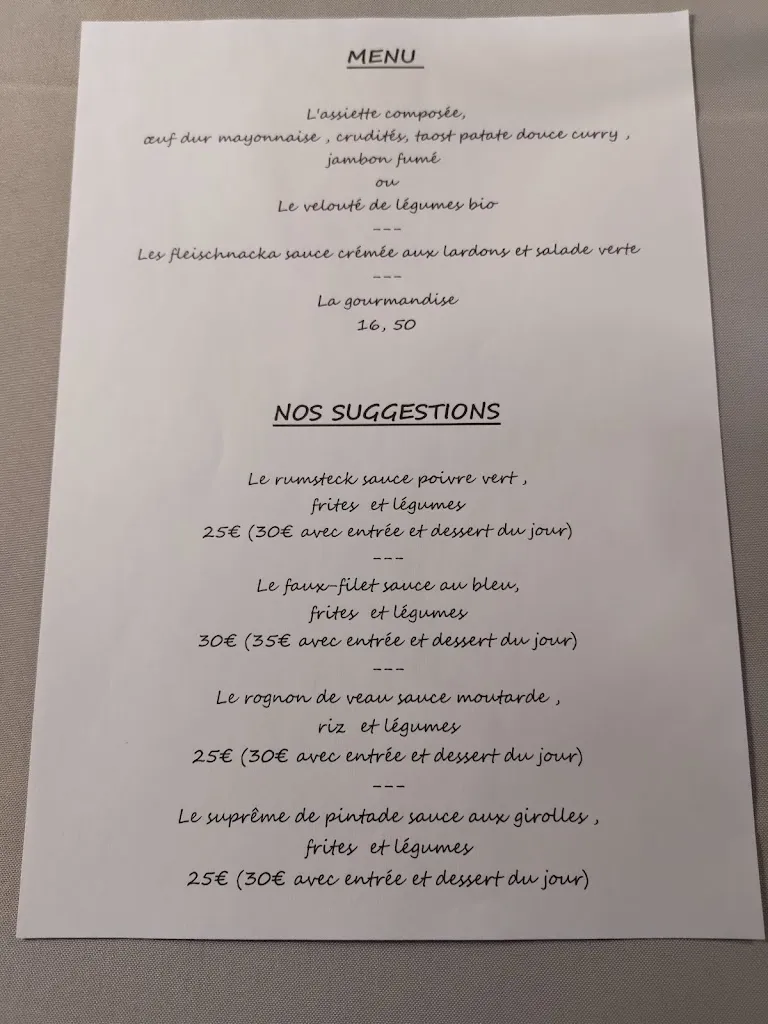 Menu_Restaurant La Chaumière_France_image_1