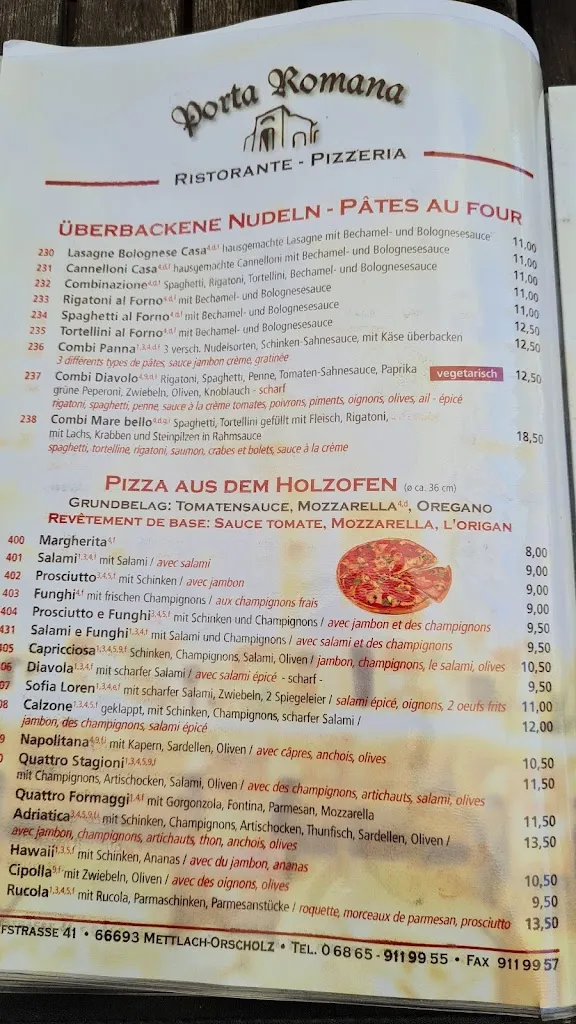 Menu_Ristorante - Pizzeria Porta Romana_Mettlach_immagine_1