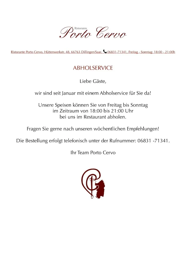 Menu_Porto Cervo_Dillingen/Saar_image_1