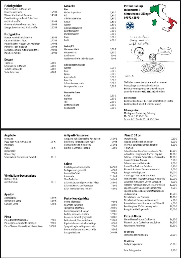 Menu_Kleeblattstuben - Vereinsgaststätte BC Schretzheim_Donau_image_1