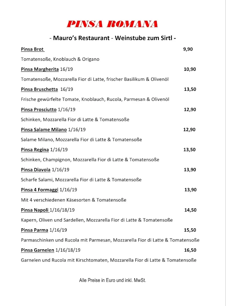 Menu_Mauro’s Restaurant Weinstube zum Sirtl_München_immagine_1