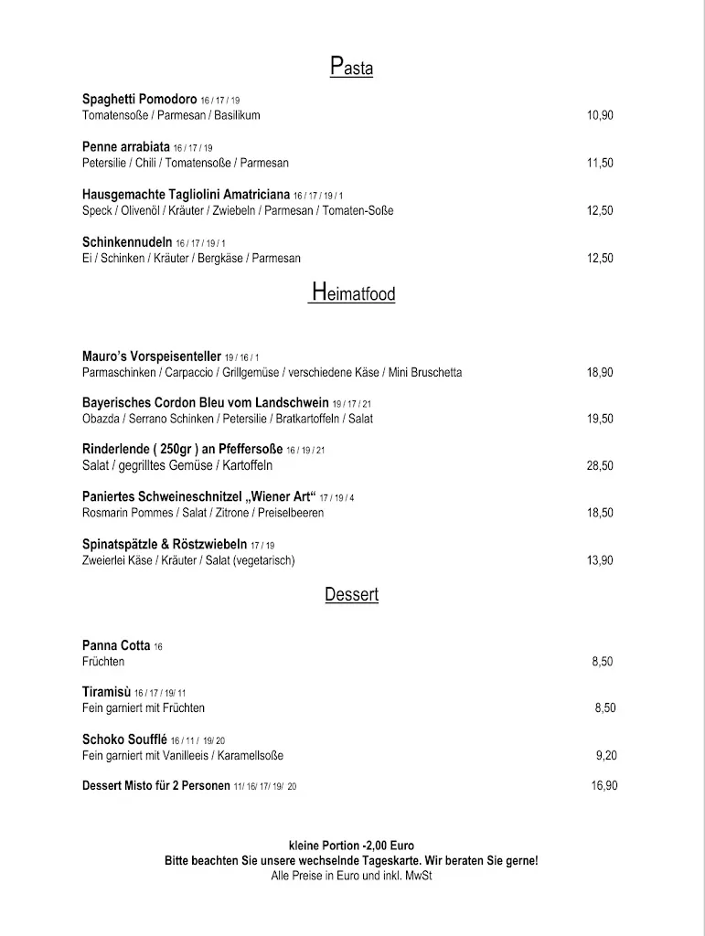 Menu_Mauro’s Restaurant Weinstube zum Sirtl_München_immagine_3