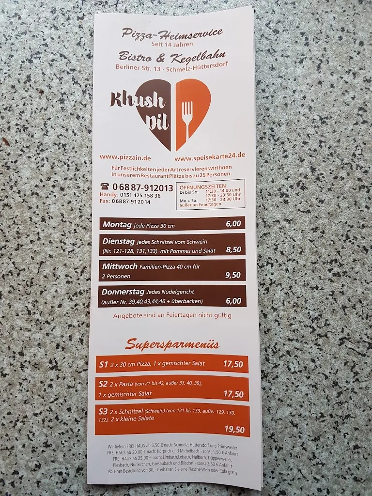 Khush Dil Pizzeria restaurant in Schmelz