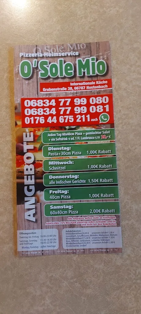 Menu_Pizzeria O Sole Mio_Wadgassen_image_1