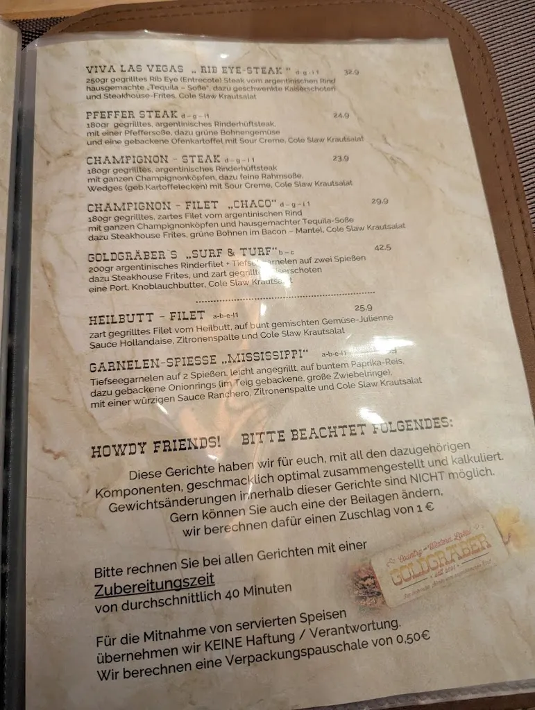 Menu_Country & Western bar gold rush_Düben_immagine_3