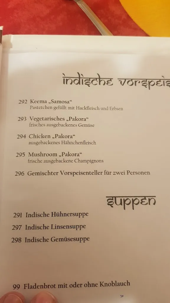 Menu_Indisches Restaurant Vivaldi_Freiberg_immagine_1