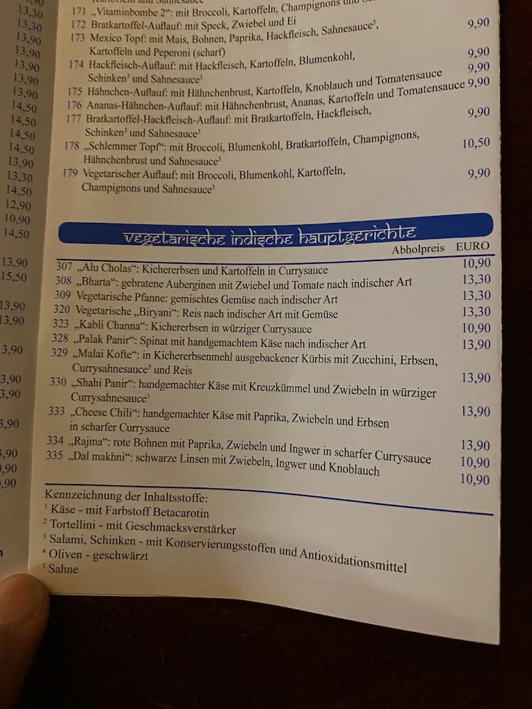 Menu_Indisches Restaurant Vivaldi_Freiberg_immagine_4