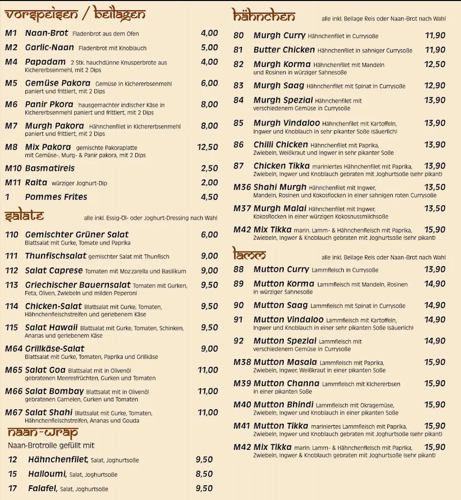 Menu_Shahi Curry House - Indisches Restaurant_Freiberg_image_1