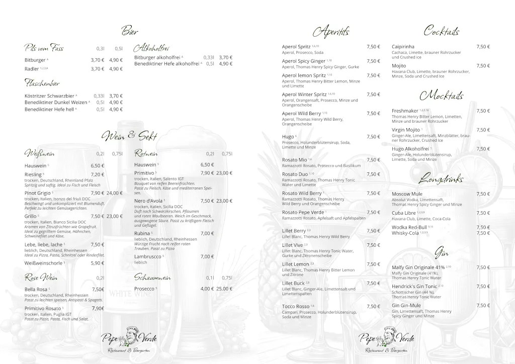 Menu_Restaurant Pepe Verde_Wurzen_immagine_3