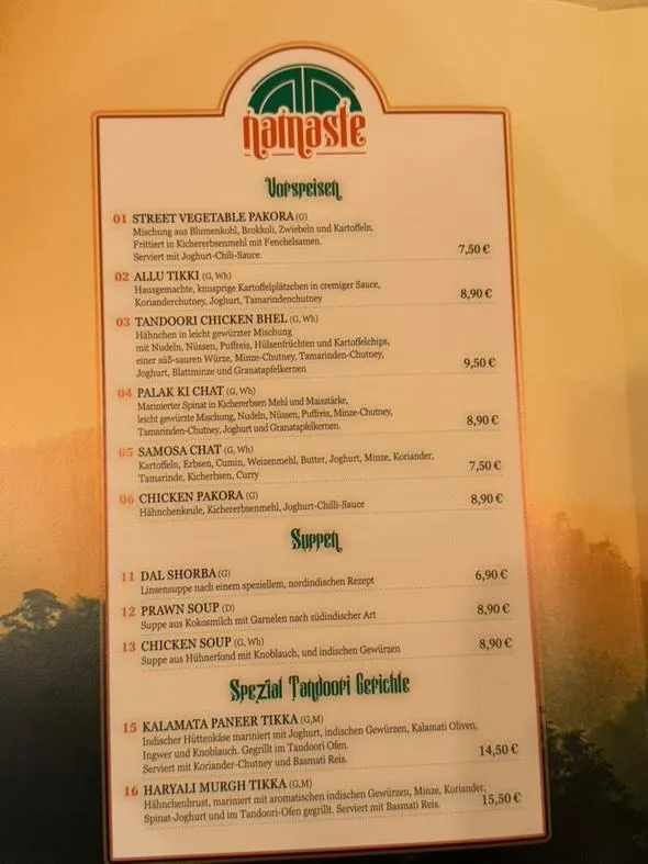 Menu_Namaste Restaurant Döbeln_Döbeln_image_3