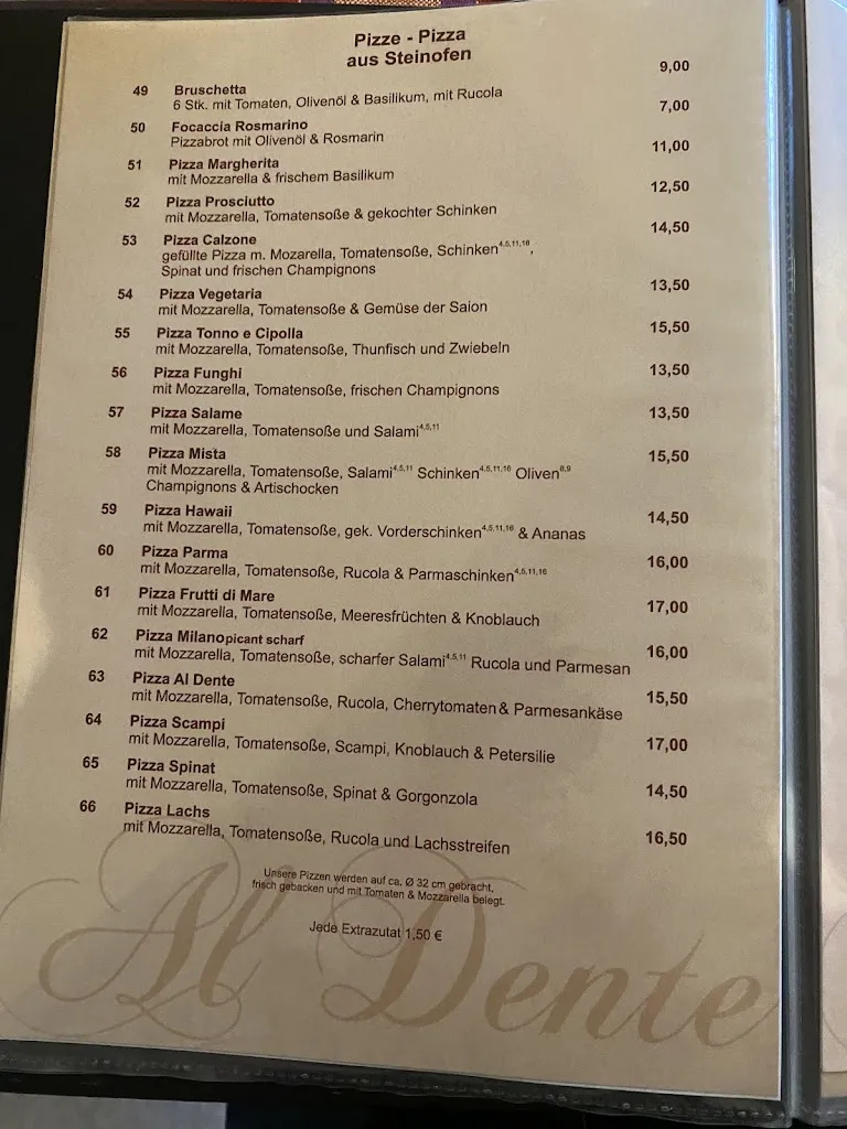 Menu_Ristorante Al Dente Cucina Delicatezza_Döbeln_image_1