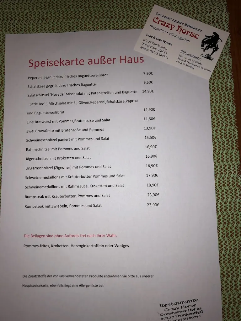 Menu_Crazy Horse_Frankenthal_image_3