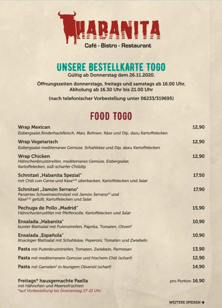 Menu_Habanita Café - Bistro - Restaurant_Frankenthal_immagine_1