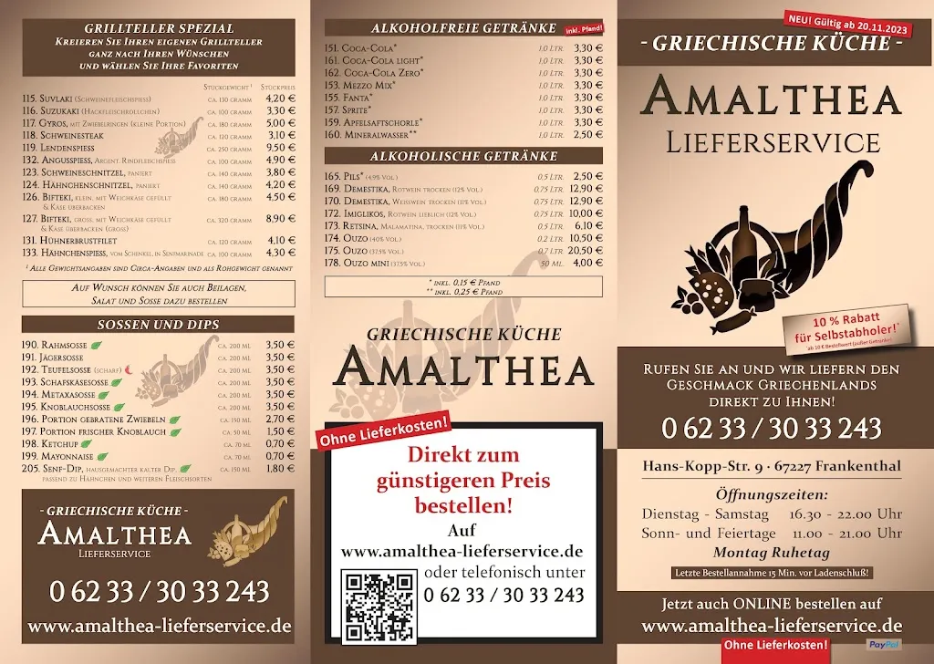 Menu_Amalthea Lieferservice - griechische Küche -_Frankenthal_image_1