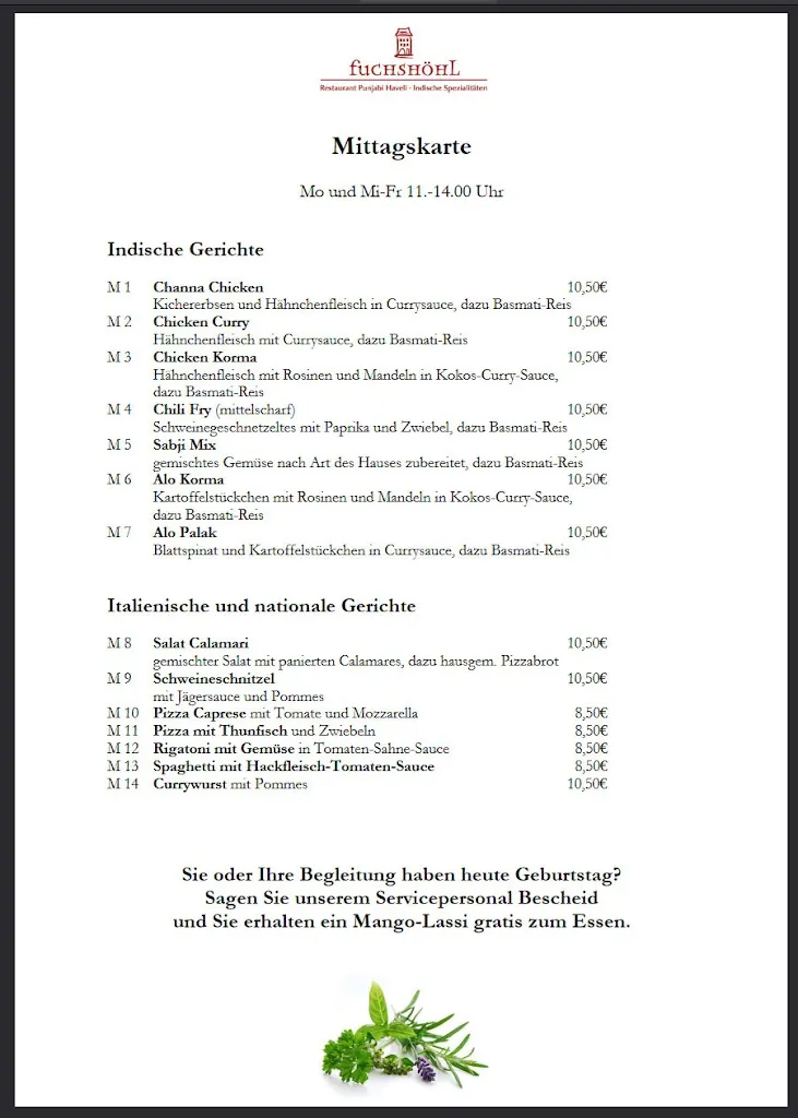 Menu_Fuchshöhl • Punjabi Haveli_Meißen_image_1