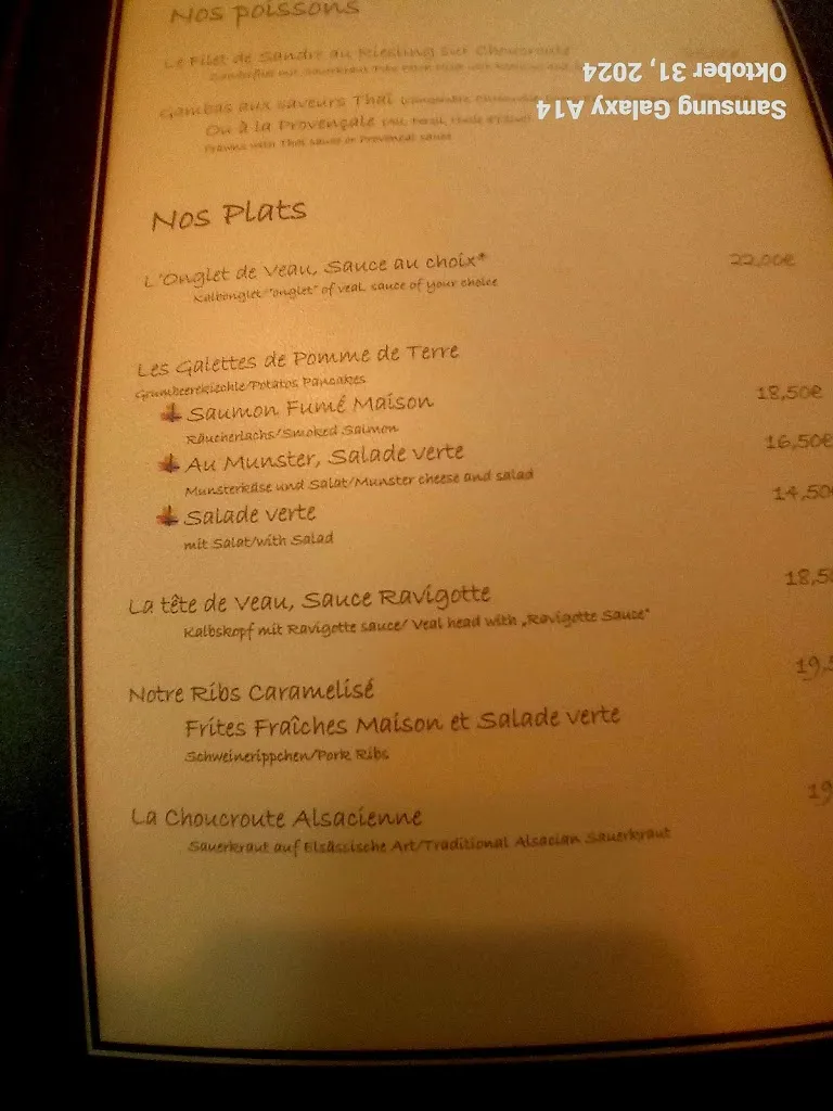 Menu_Restaurant Au Boeuf Rouge_France_image_3