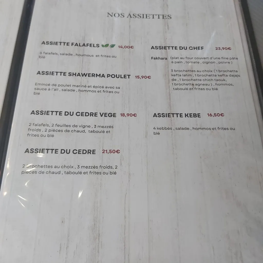 Menu_Le Cèdre du Liban_France_image_2