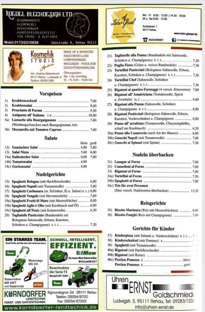 Menu_Pizzeria Ristorante La Calabria_Rehau_image_1