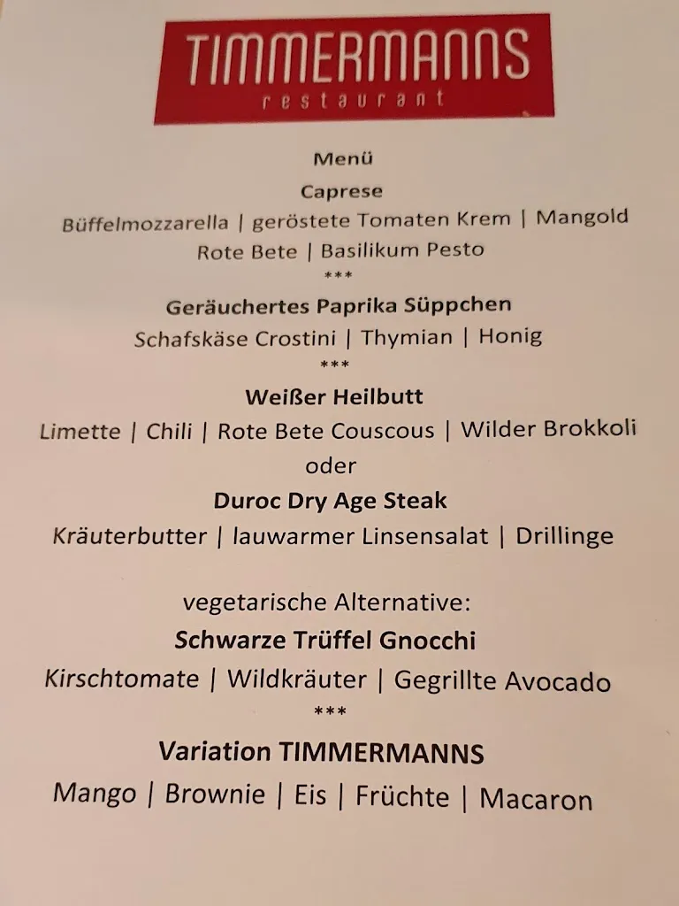 Menu_TIMMERMANNS Restaurant_Radeberg_immagine_1