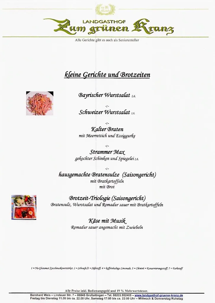 Menu_Landgasthof Zum grünen Kranz_Großaitingen_immagine_2