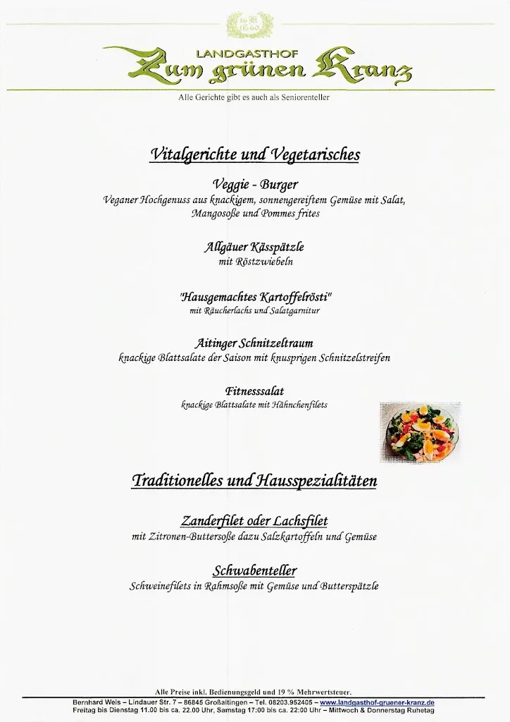 Menu_Landgasthof Zum grünen Kranz_Großaitingen_immagine_3