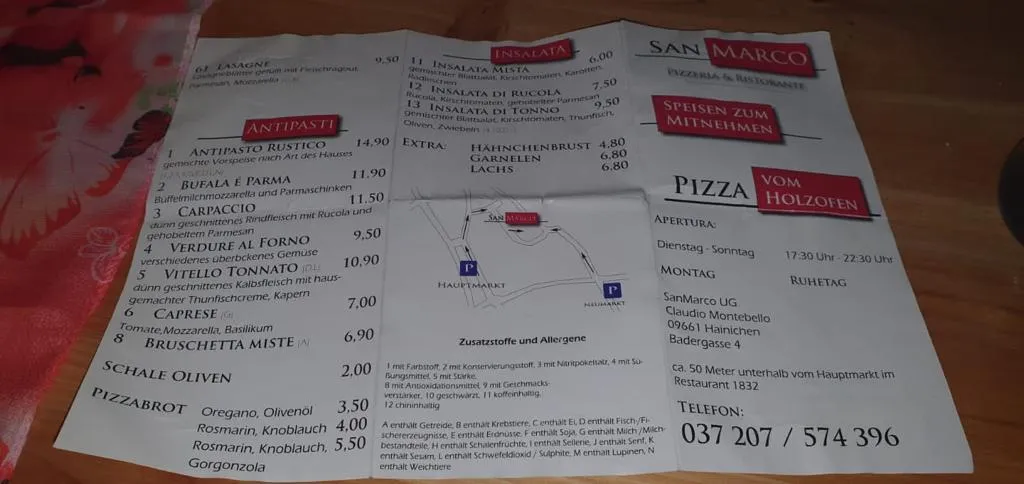 Menu_Pizzeria San Marco_Hainichen_image_1