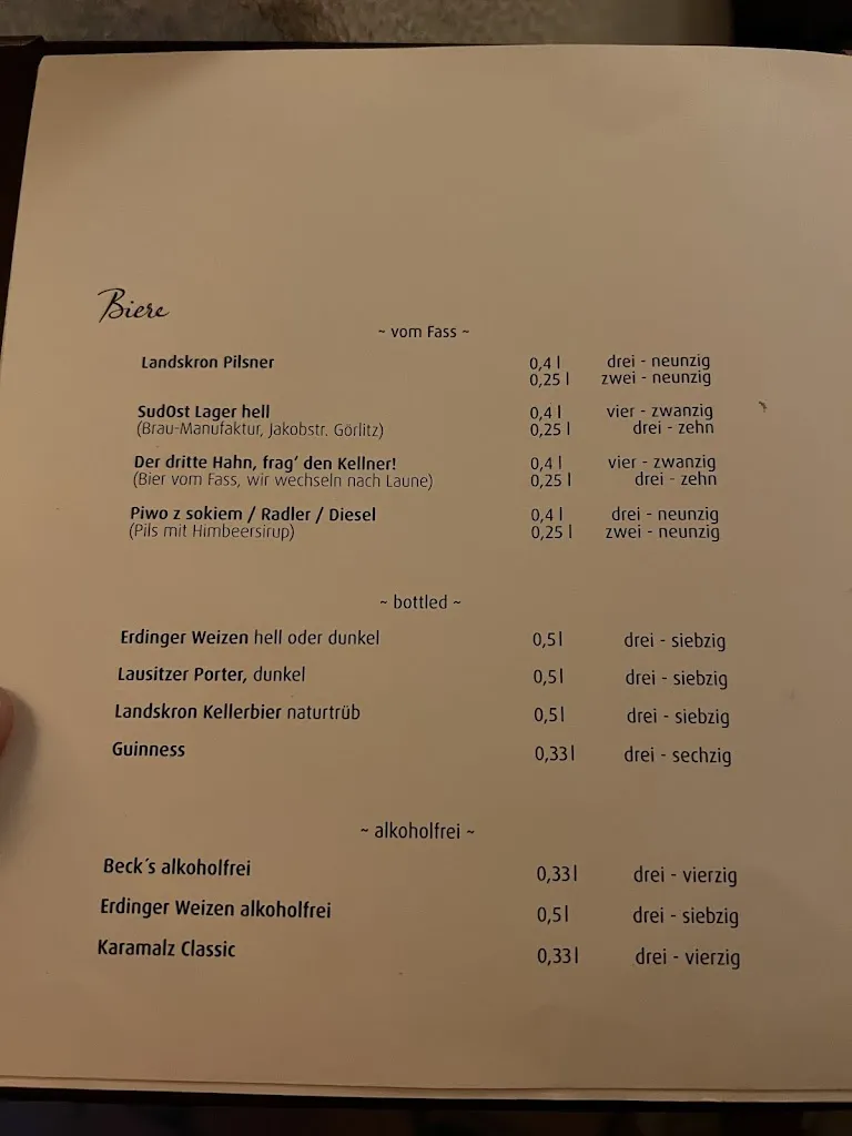 Menu_Bar & Restaurant Salü_Görlitz_image_1