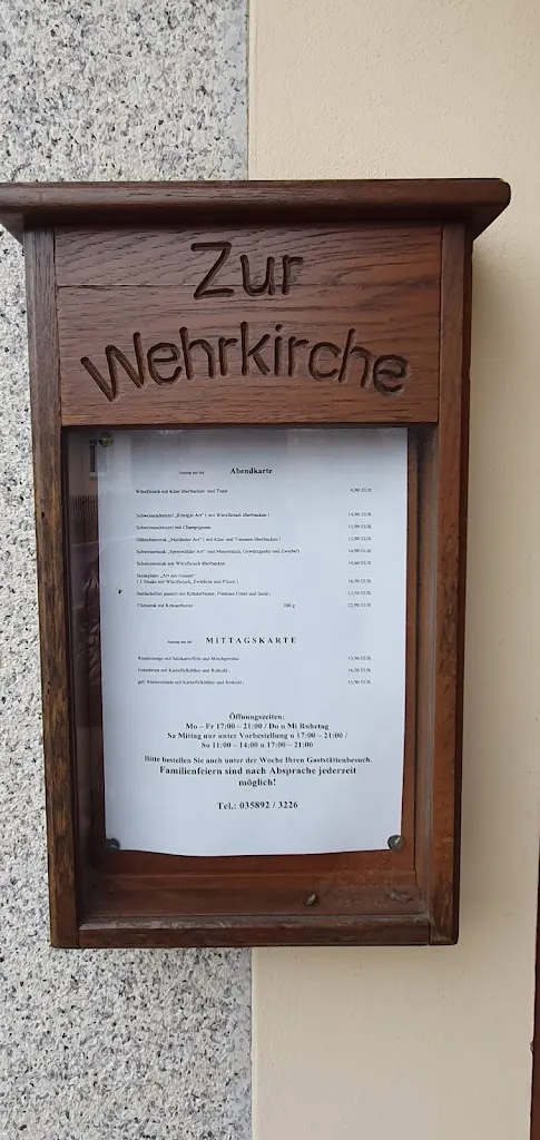 Menu_Gaststätte Zur Wehrkirche_Horka_image_1