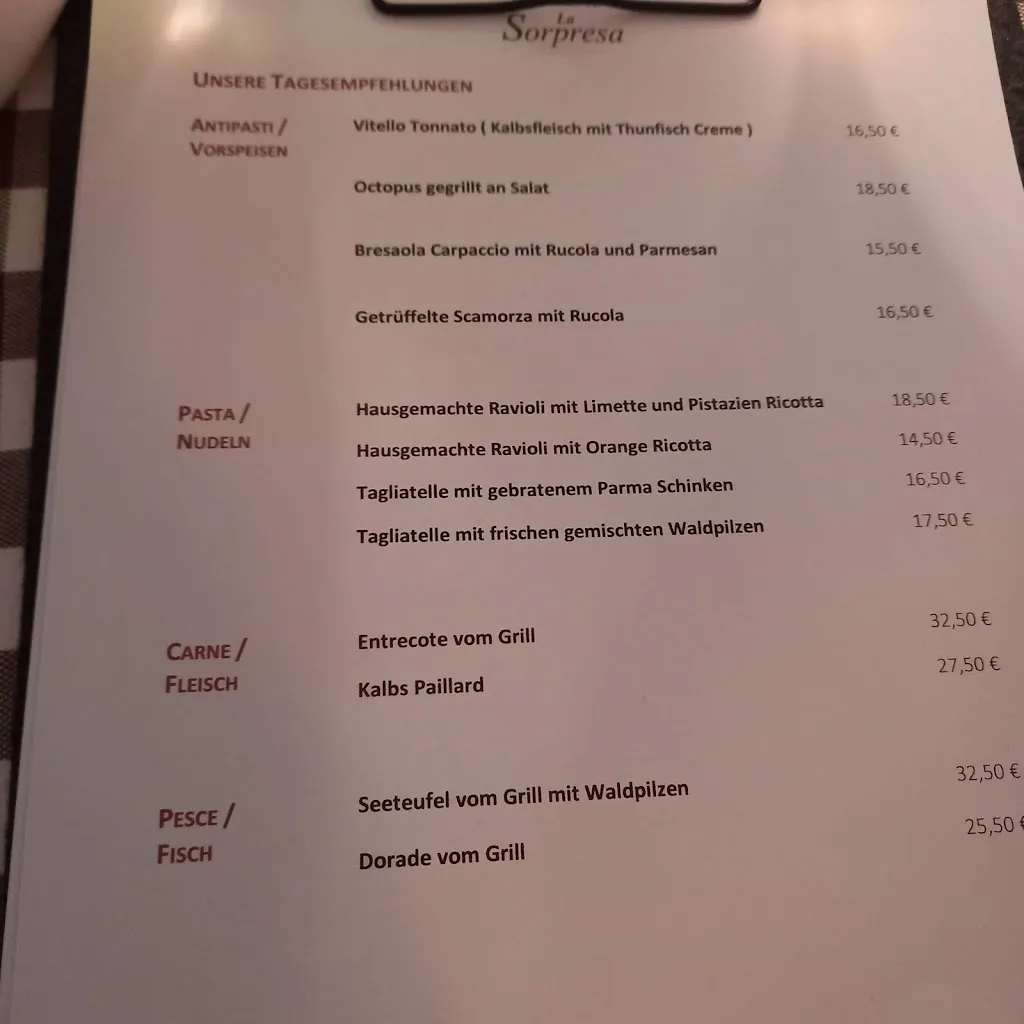 Menu_Restaurant La Sorpresa_Höhe_image_1