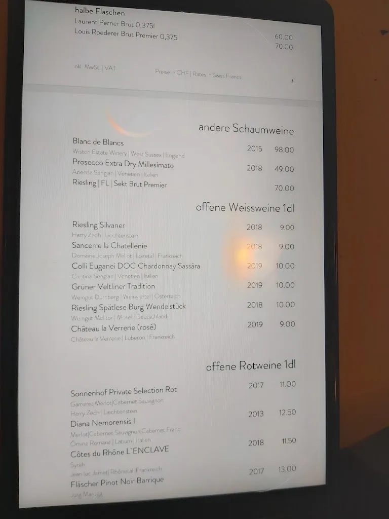 Menu_Restaurant Marée_Liechtenstein_imagen_2