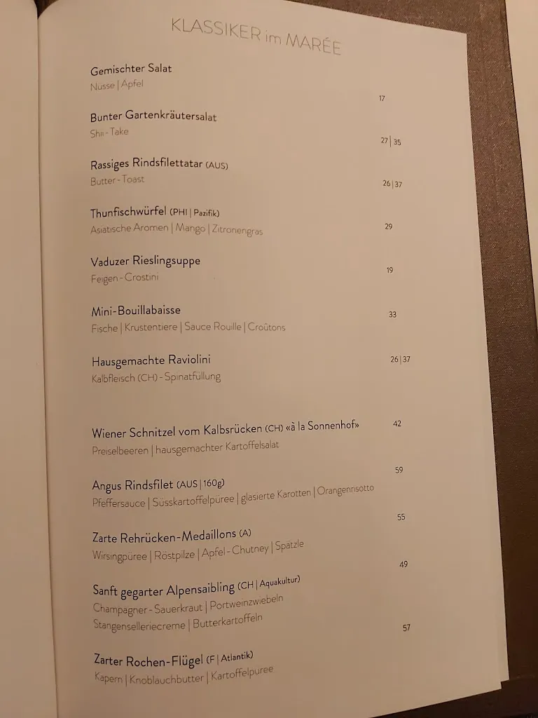 Menu_Restaurant Marée_Liechtenstein_imagen_3