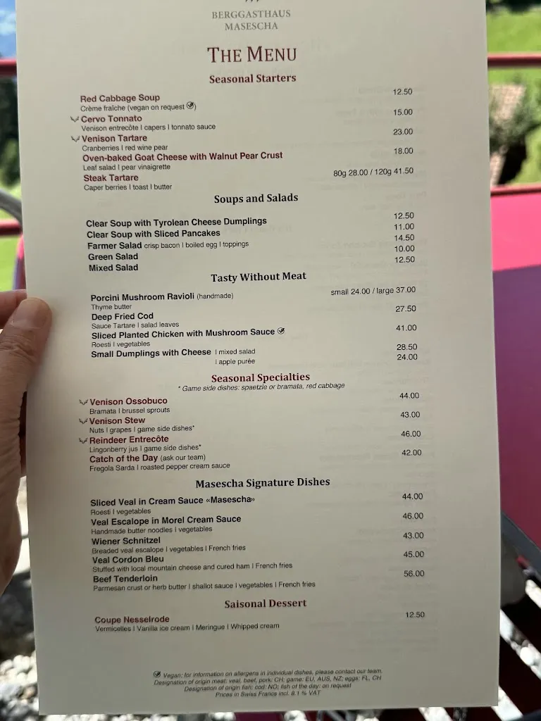 Menu_Berggasthaus Masescha_Liechtenstein_immagine_1