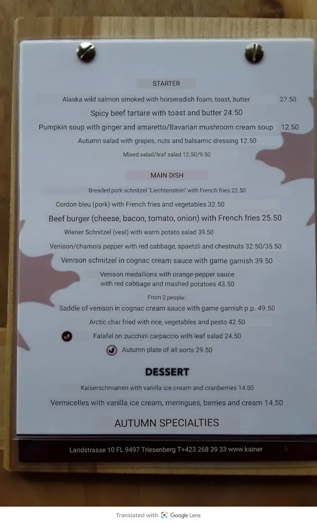 Menu_Restaurant Kainer_Liechtenstein_image_3