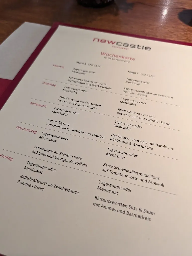 Menu_New Castle_Liechtenstein_immagine_1