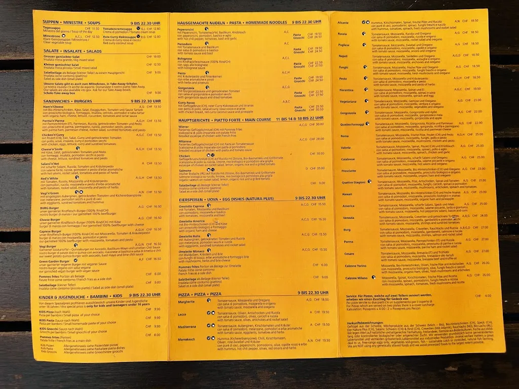 Menu_Brasserie Burg 1955_Liechtenstein_image_1