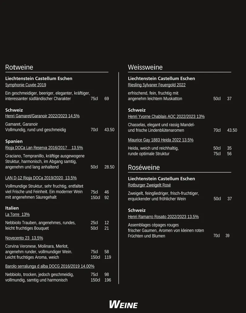 Menu_SAREIS Bergrestaurant_Liechtenstein_image_1