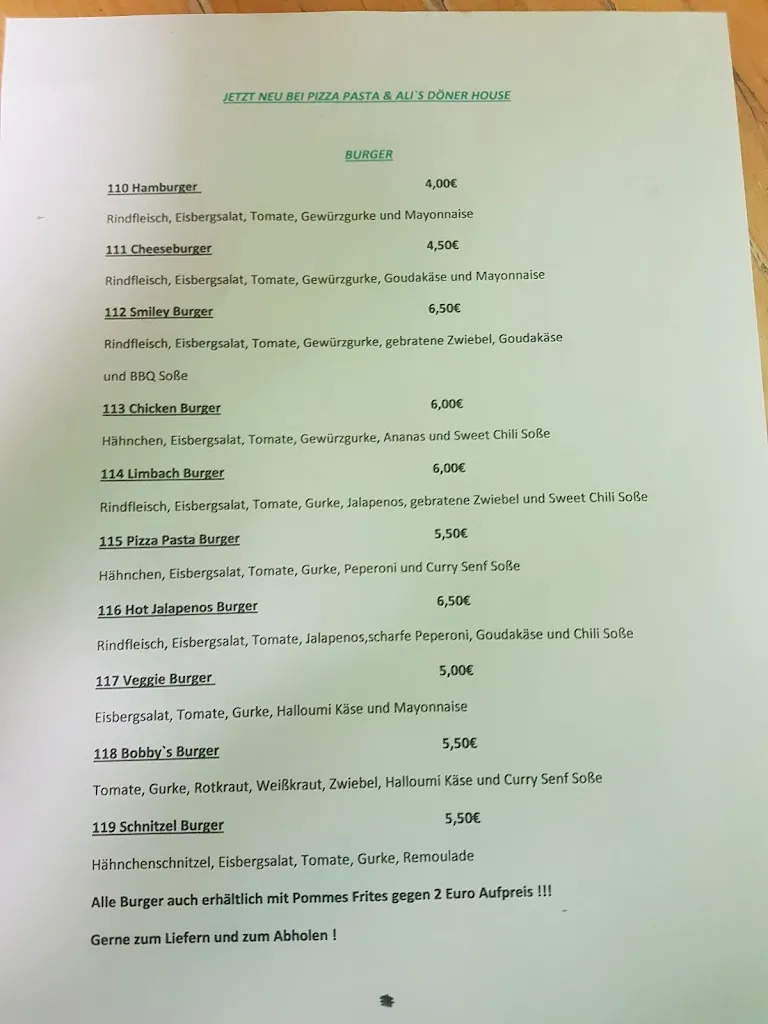 Menu_Pizza Pasta & Ali Döner House_Limbach-Oberfrohna_image_1